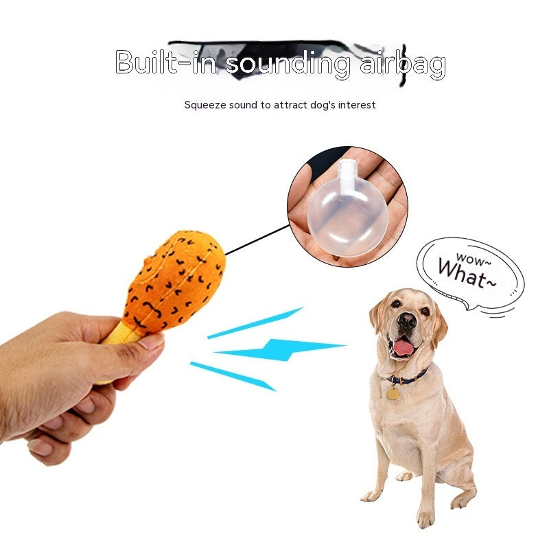 KFX-0782525 Interactive Plush Chicken Leg Dog Toy with Sound, Ideal for Engaging Playtime