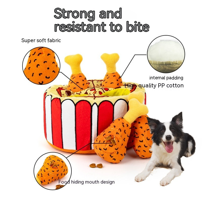 KFX-0782525 Interactive Plush Chicken Leg Dog Toy with Sound, Ideal for Engaging Playtime