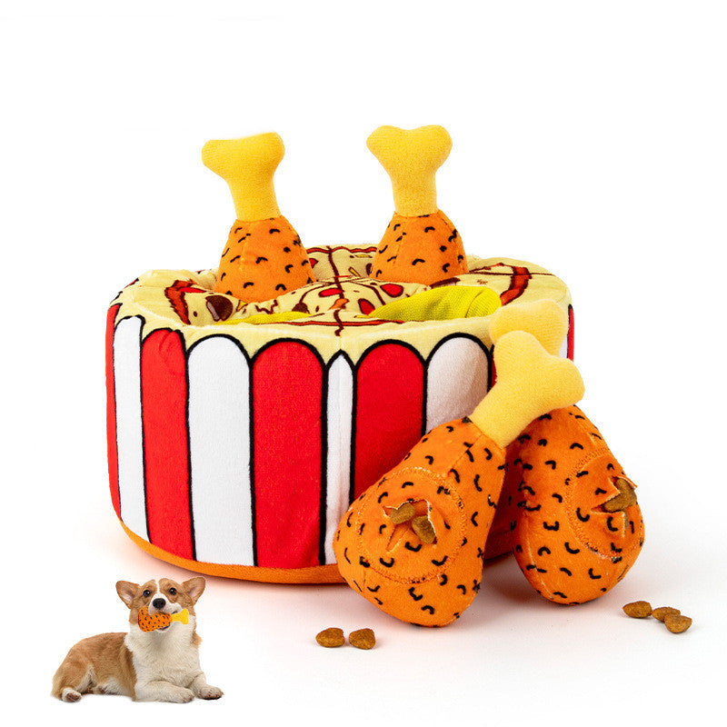 KFX-0782525 Interactive Plush Chicken Leg Dog Toy with Sound, Ideal for Engaging Playtime