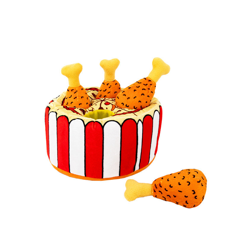 KFX-0782525 Interactive Plush Chicken Leg Dog Toy with Sound, Ideal for Engaging Playtime