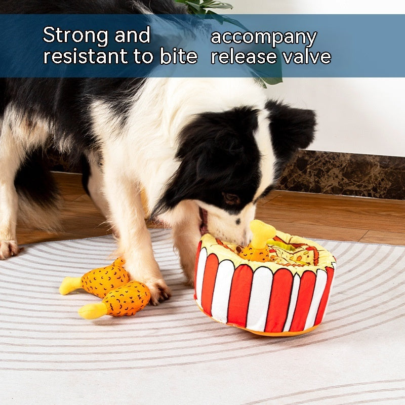 KFX-0782525 Interactive Plush Chicken Leg Dog Toy with Sound, Ideal for Engaging Playtime