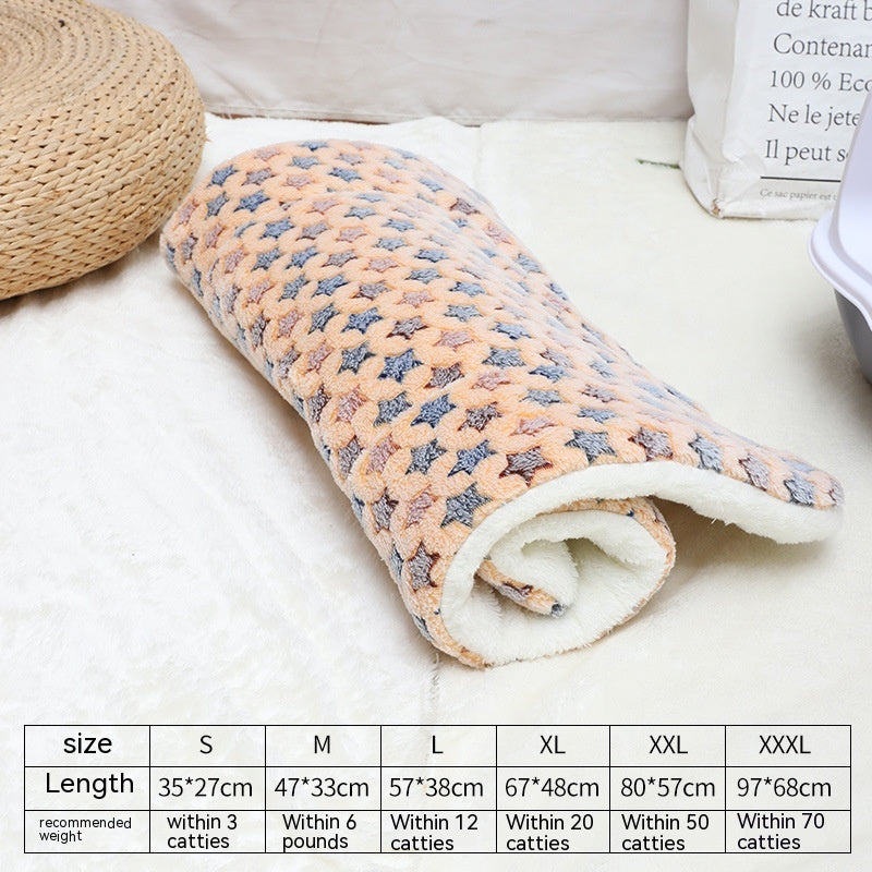 KFX-0785725 Flannel Winter Pet Mat Cat Nest - Cozy Multi-Color Cat Pad for Dogs and Cats