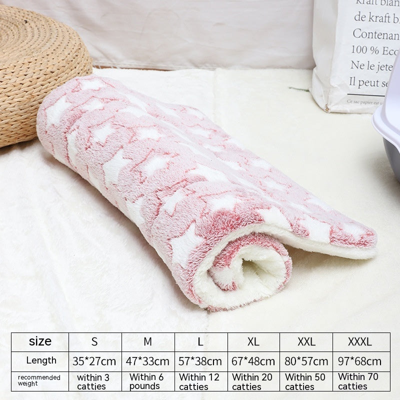 KFX-0785725 Flannel Winter Pet Mat Cat Nest - Cozy Multi-Color Cat Pad for Dogs and Cats