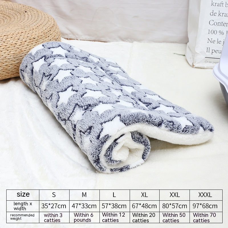 KFX-0785725 Flannel Winter Pet Mat Cat Nest - Cozy Multi-Color Cat Pad for Dogs and Cats