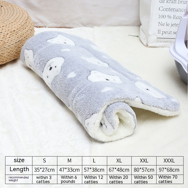 KFX-0785725 Flannel Winter Pet Mat Cat Nest - Cozy Multi-Color Cat Pad for Dogs and Cats