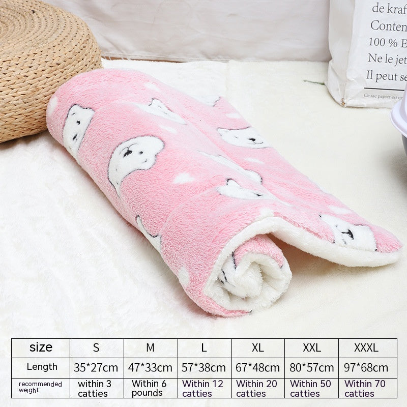 KFX-0785725 Flannel Winter Pet Mat Cat Nest - Cozy Multi-Color Cat Pad for Dogs and Cats
