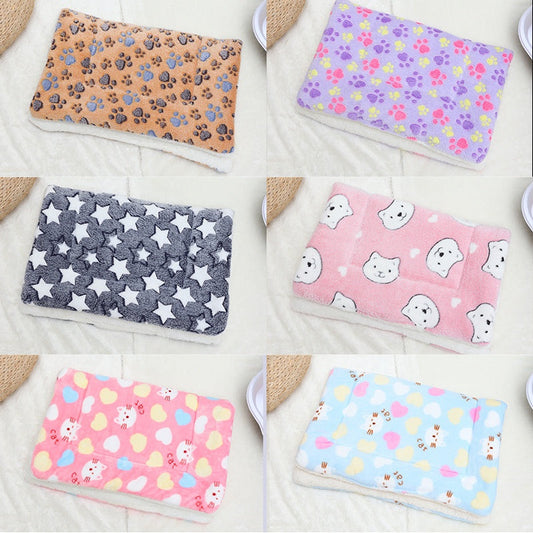 KFX-0785725 Flannel Winter Pet Mat Cat Nest - Cozy Multi-Color Cat Pad for Dogs and Cats