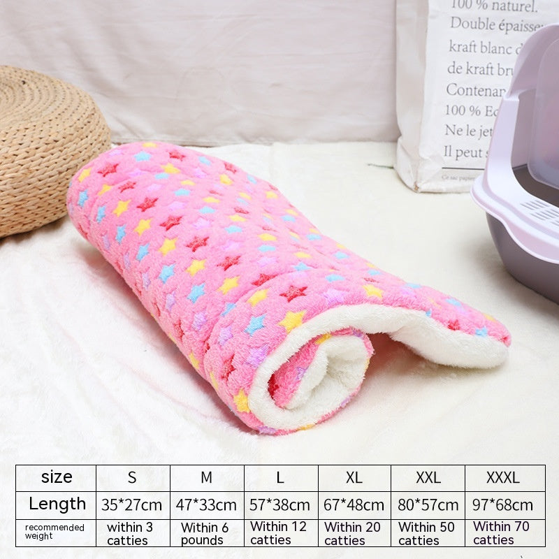 KFX-0785725 Flannel Winter Pet Mat Cat Nest - Cozy Multi-Color Cat Pad for Dogs and Cats