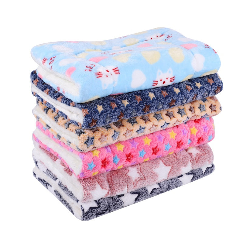 KFX-0785725 Flannel Winter Pet Mat Cat Nest - Cozy Multi-Color Cat Pad for Dogs and Cats