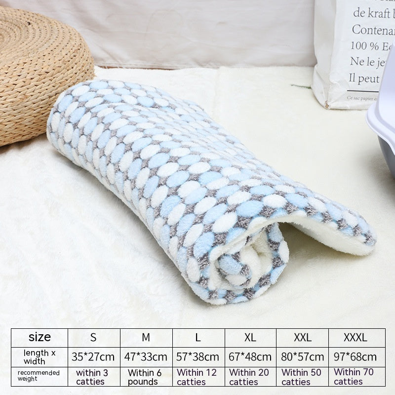 KFX-0785725 Flannel Winter Pet Mat Cat Nest - Cozy Multi-Color Cat Pad for Dogs and Cats