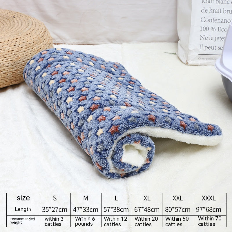 KFX-0785725 Flannel Winter Pet Mat Cat Nest - Cozy Multi-Color Cat Pad for Dogs and Cats