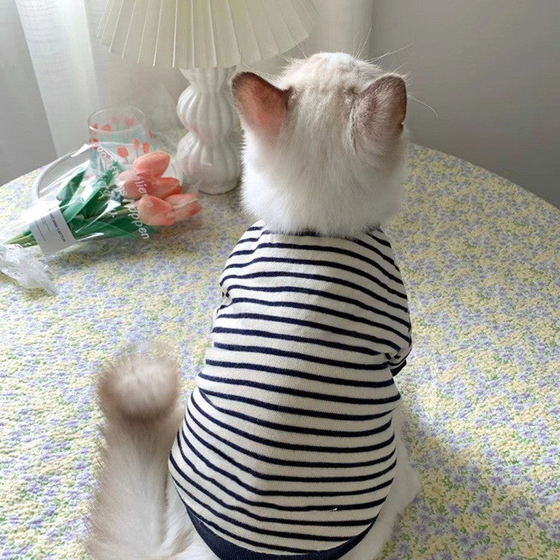 KFX-0786749 Cozy Winter Stripe Vest for Small Pets - Cotton Sweater for Cats and Dogs