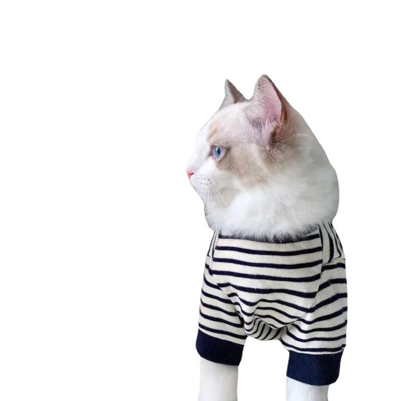 KFX-0786749 Cozy Winter Stripe Vest for Small Pets - Cotton Sweater for Cats and Dogs