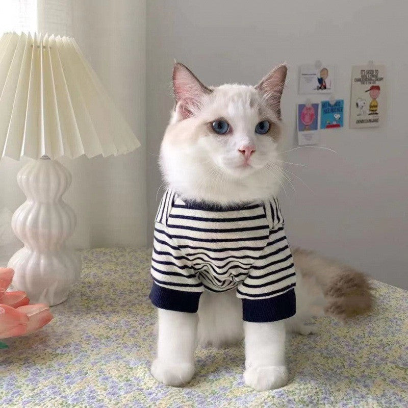 KFX-0786749 Cozy Winter Stripe Vest for Small Pets - Cotton Sweater for Cats and Dogs