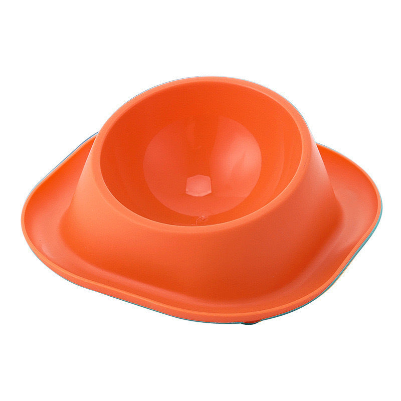 KFX-0787645 Stainless Steel Anti-Tip Cat Bowl with Oblique Mouth for Leak-Proof Feeding