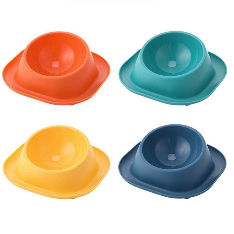 KFX-0787645 Stainless Steel Anti-Tip Cat Bowl with Oblique Mouth for Leak-Proof Feeding