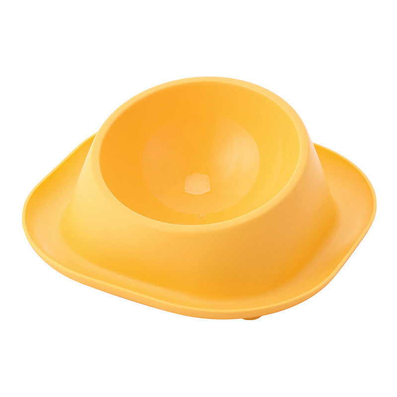 KFX-0787645 Stainless Steel Anti-Tip Cat Bowl with Oblique Mouth for Leak-Proof Feeding