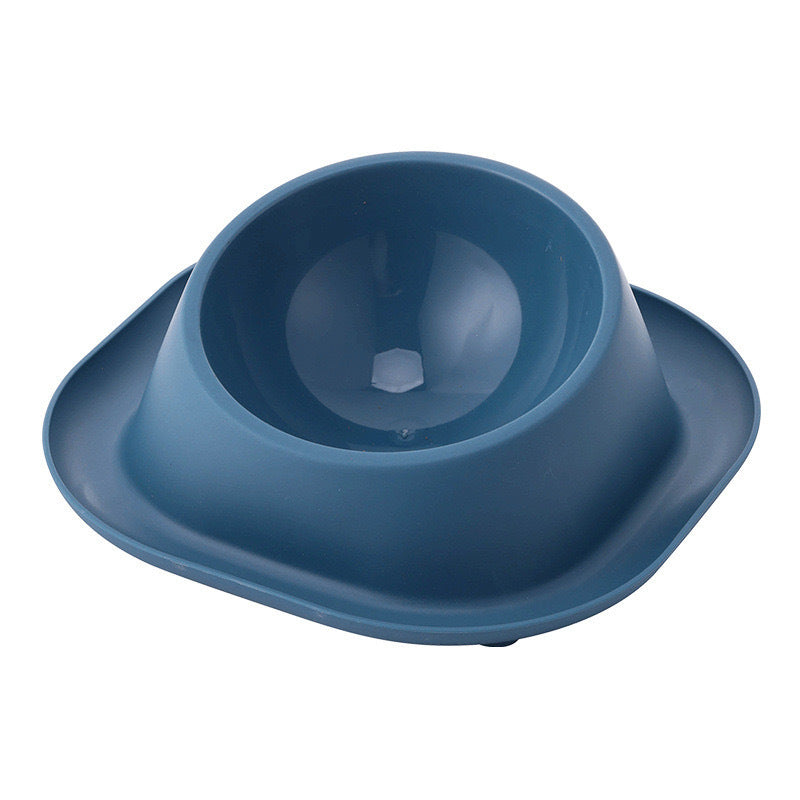 KFX-0787645 Stainless Steel Anti-Tip Cat Bowl with Oblique Mouth for Leak-Proof Feeding