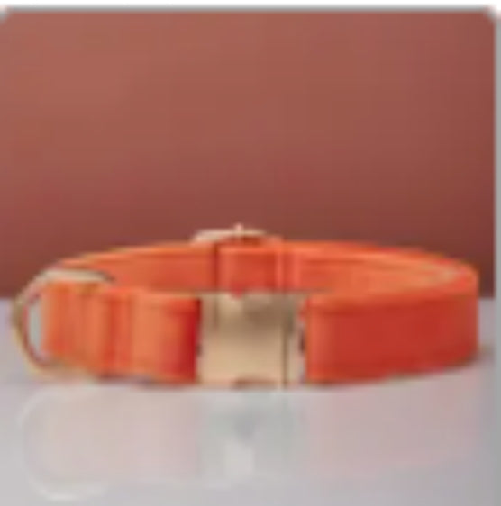 KFX-0789437 Multiple Color Velvet Dog Collar and Leash Set with Bow Tie