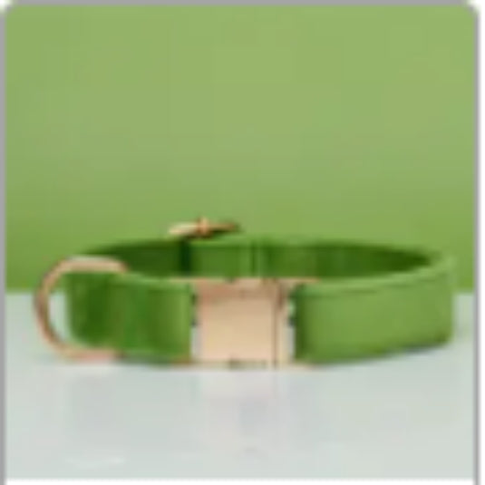 KFX-0789437 Multiple Color Velvet Dog Collar and Leash Set with Bow Tie