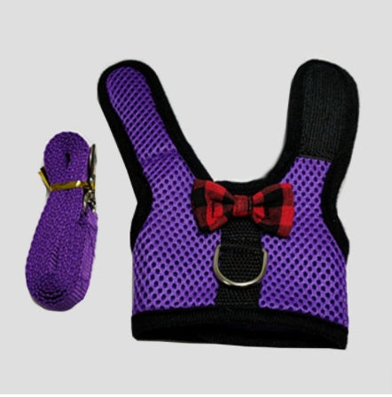 KFX-0790717 Breathable Mesh Chest Harness with Traction Rope for Rabbits – Adjustable and Comfortable