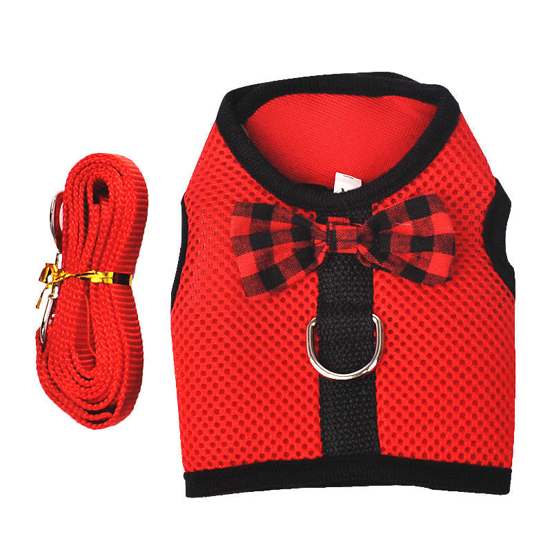 KFX-0790717 Breathable Mesh Chest Harness with Traction Rope for Rabbits – Adjustable and Comfortable