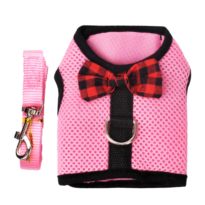 KFX-0790717 Breathable Mesh Chest Harness with Traction Rope for Rabbits – Adjustable and Comfortable