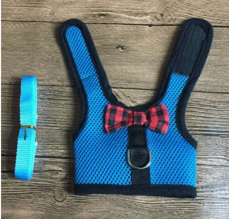 KFX-0790717 Breathable Mesh Chest Harness with Traction Rope for Rabbits – Adjustable and Comfortable