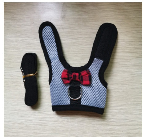 KFX-0790717 Breathable Mesh Chest Harness with Traction Rope for Rabbits – Adjustable and Comfortable