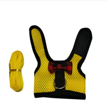 KFX-0790717 Breathable Mesh Chest Harness with Traction Rope for Rabbits – Adjustable and Comfortable