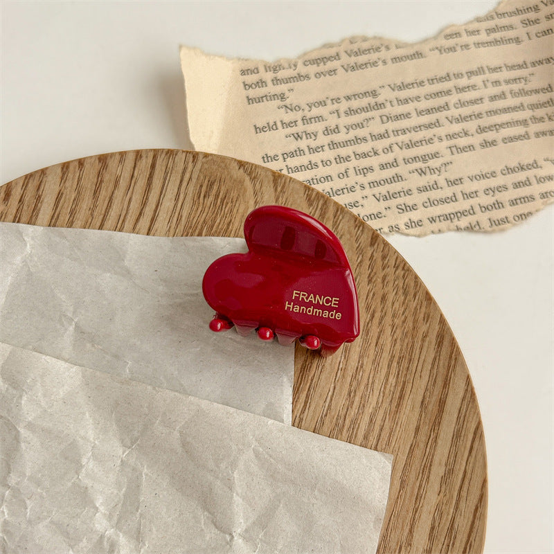 KFX-0793277 Elegant Acetate Love Heart Small Jaw Hairpin Clips in Various Colors