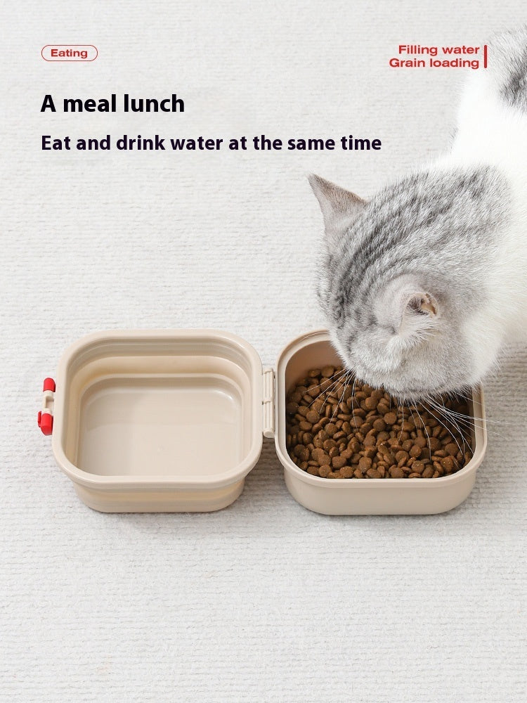 KFX-0793405 Pet Dog Water Cup Kettle with Snack Box for Cats and Dogs, 400ml Capacity