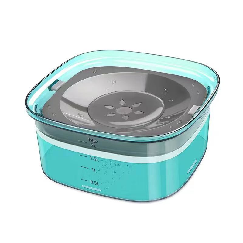 KFX-0794685 Large Capacity Spill Proof Dog Water Bowl with Slow Feeder Design and Anti-Spill Features - 2L, Multiple Colors Available