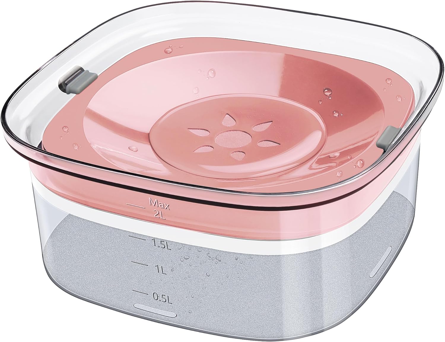 KFX-0794685 Large Capacity Spill Proof Dog Water Bowl with Slow Feeder Design and Anti-Spill Features - 2L, Multiple Colors Available