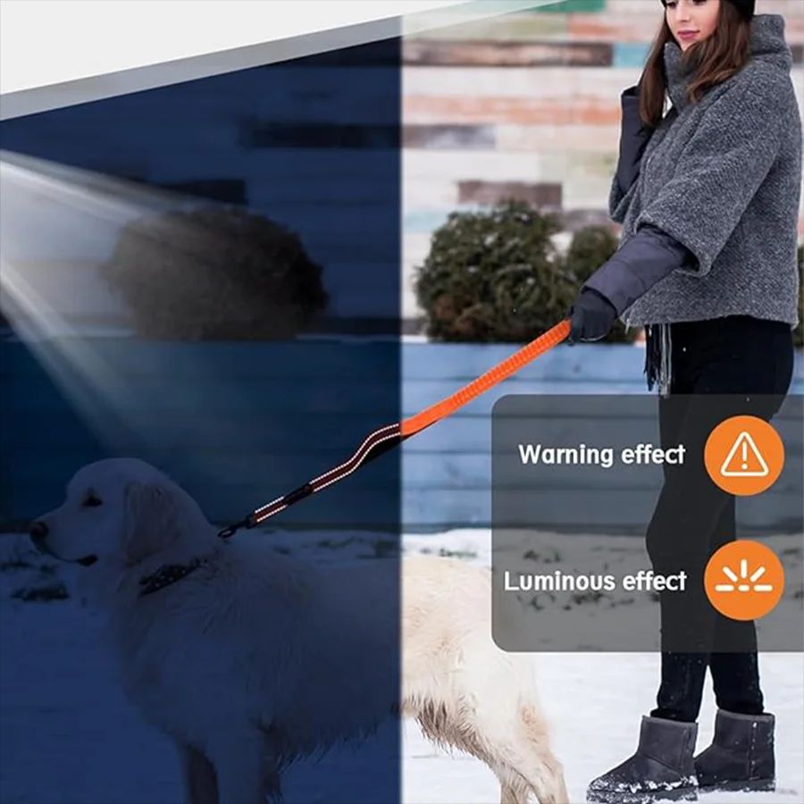 KFX-0796989 Elastic Anti-Violence Dog Training Leash for Medium and Large Dogs with 360° Rotating Clip