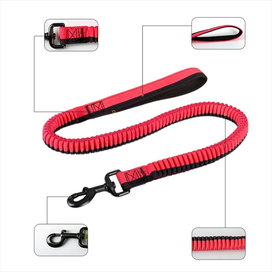 KFX-0796989 Elastic Anti-Violence Dog Training Leash for Medium and Large Dogs with 360° Rotating Clip