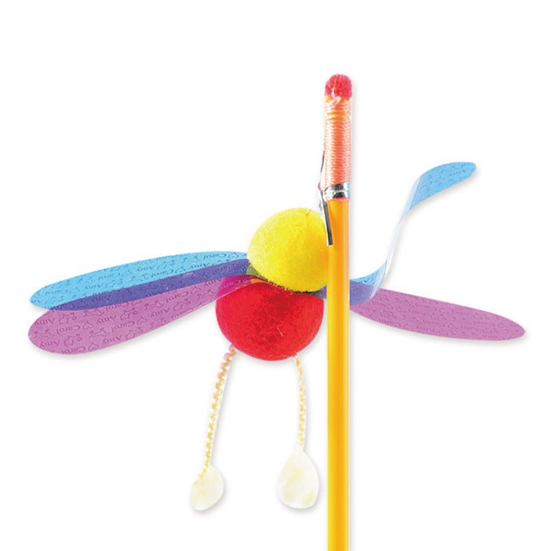 KFX-0798013 Cat Feather Sequins Ticker Stick - 45 cm Plush Ball Toy