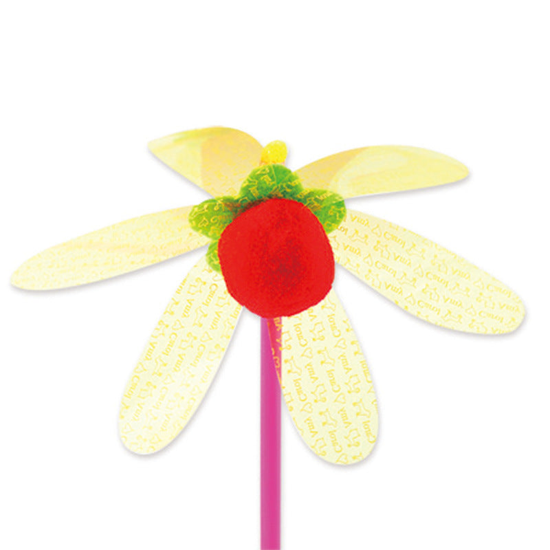 KFX-0798013 Cat Feather Sequins Ticker Stick - 45 cm Plush Ball Toy