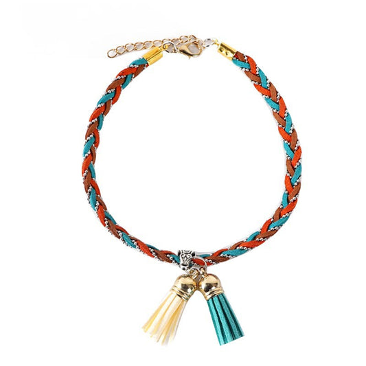 KFX-0799165 Colorblock Adjustable Cat Collar in Turquoise, Orange Green, and Pale Pink - Korean Velvet/Silk Material