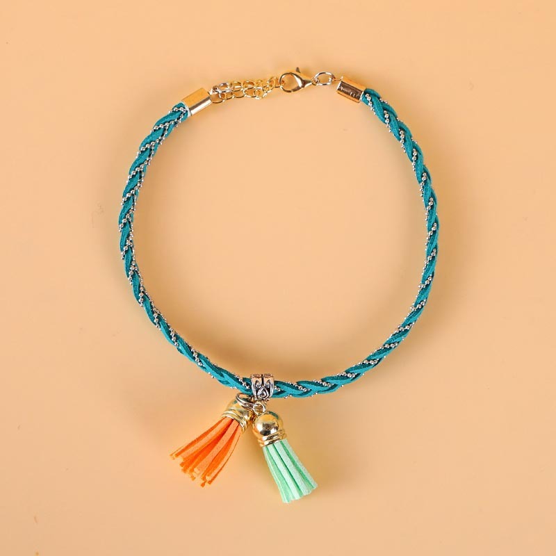 KFX-0799165 Colorblock Adjustable Cat Collar in Turquoise, Orange Green, and Pale Pink - Korean Velvet/Silk Material