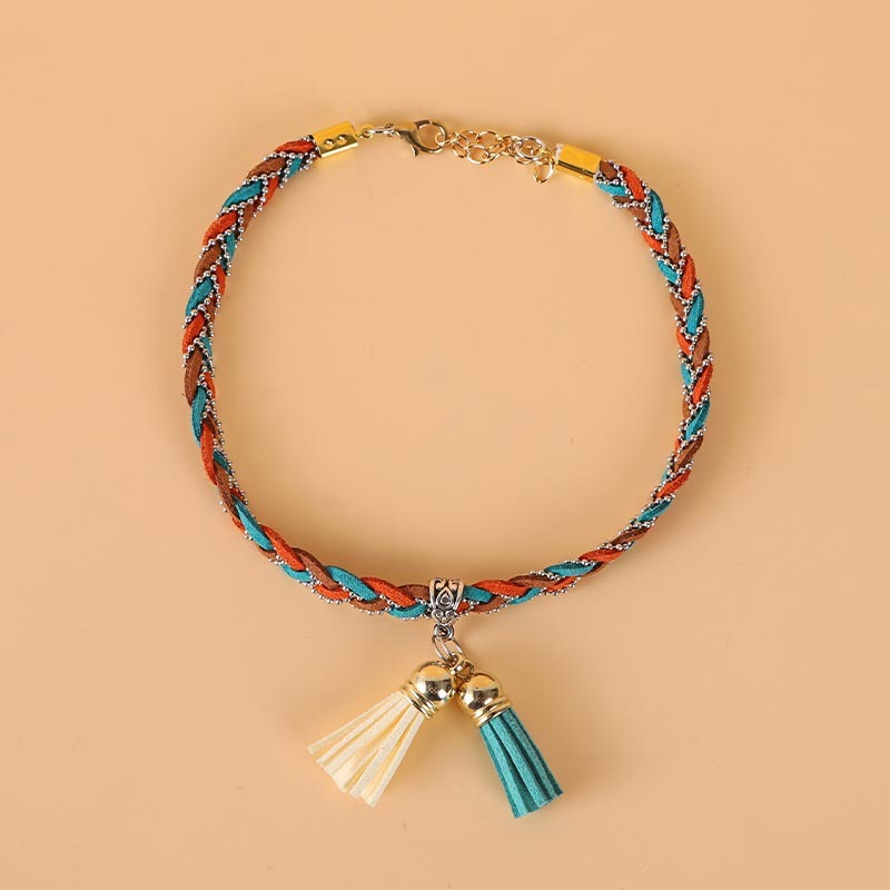KFX-0799165 Colorblock Adjustable Cat Collar in Turquoise, Orange Green, and Pale Pink - Korean Velvet/Silk Material