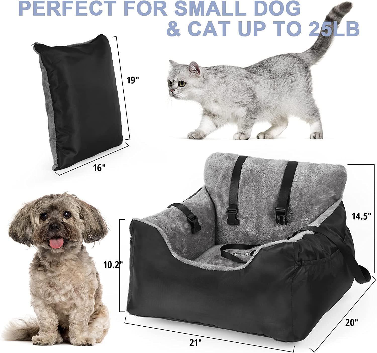 KFX-0799421 Deluxe Pet Car Dog Travel Seat - Soft Cloth, Multiple Colors, 55*50*35cm
