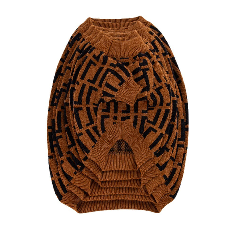 KFX-0800957 Fashion Dog Sweater Coat in Wool - Leisure Style, Double F Design, Available in Multiple Sizes