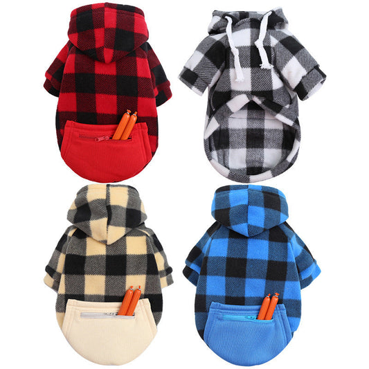 KFX-0801341 Stylish and Elegant Dog and Cat Clothing in Plaid Patterns for Small to Large Pets