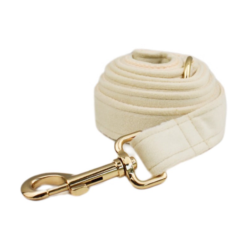 KFX-0802237 Soft Velvet Fabric Pet Collar Set with Leash, Bow, Flower, Vest, and Poop Bag
