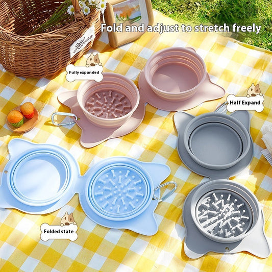 KFX-0803133 Portable Folding Silicone Bowl for Dogs and Cats in Multiple Colors
