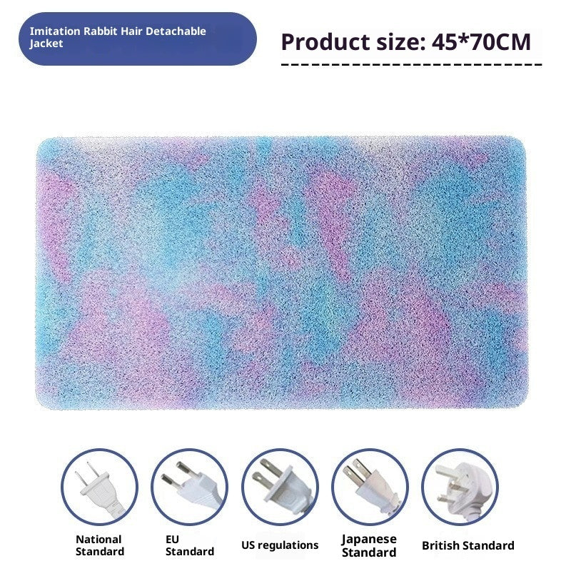 KFX-0804797 Electric Heating Pad for Pets - Waterproof Tie-Dyed Rabbit Hair Blanket, 30x40cm, 45x45cm, 45x70cm