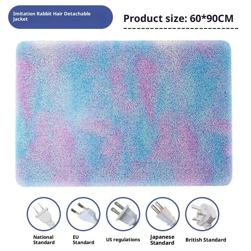 KFX-0804797 Electric Heating Pad for Pets - Waterproof Tie-Dyed Rabbit Hair Blanket, 30x40cm, 45x45cm, 45x70cm