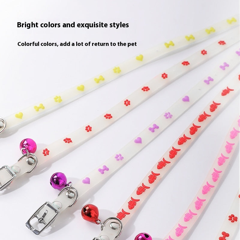 KFX-0804925 Glow-in-the-Dark Adjustable Pet Collar for Cats - Various Styles Available