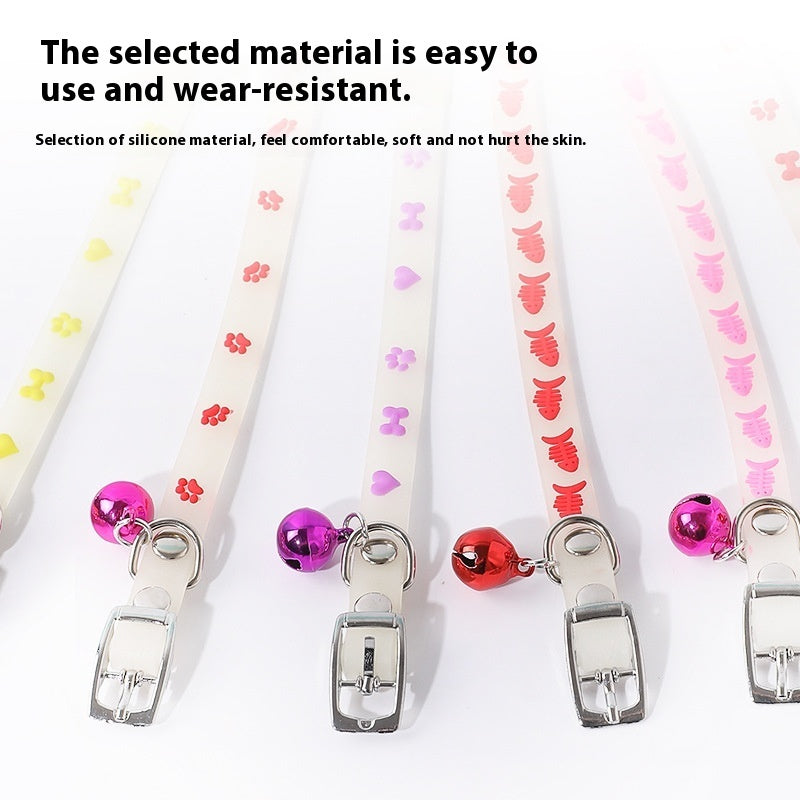 KFX-0804925 Glow-in-the-Dark Adjustable Pet Collar for Cats - Various Styles Available